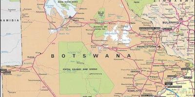 Karte von Botswana Landkarte mit Entfernungen
