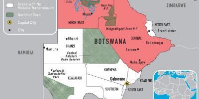 Karte von Botswana malaria