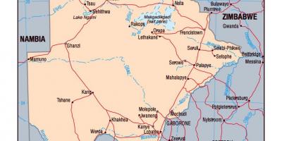 Karte von Botswana politischen