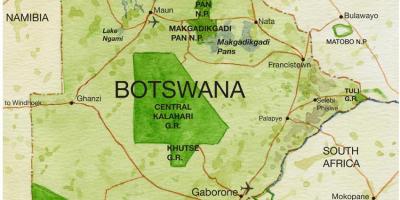 Karte von Botswana game reserves