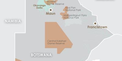 Karte von maun Botswana